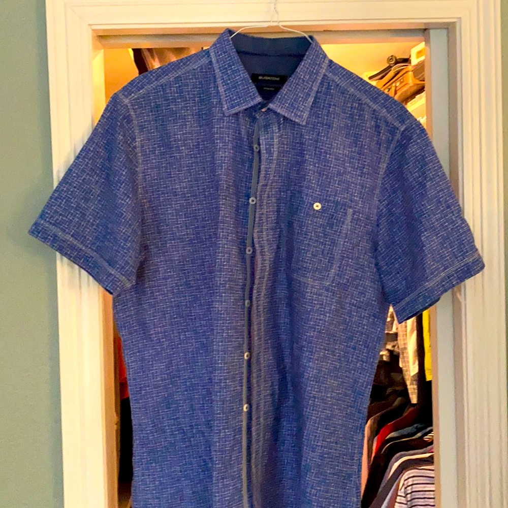 comfortable Bugatchi casual shirt.